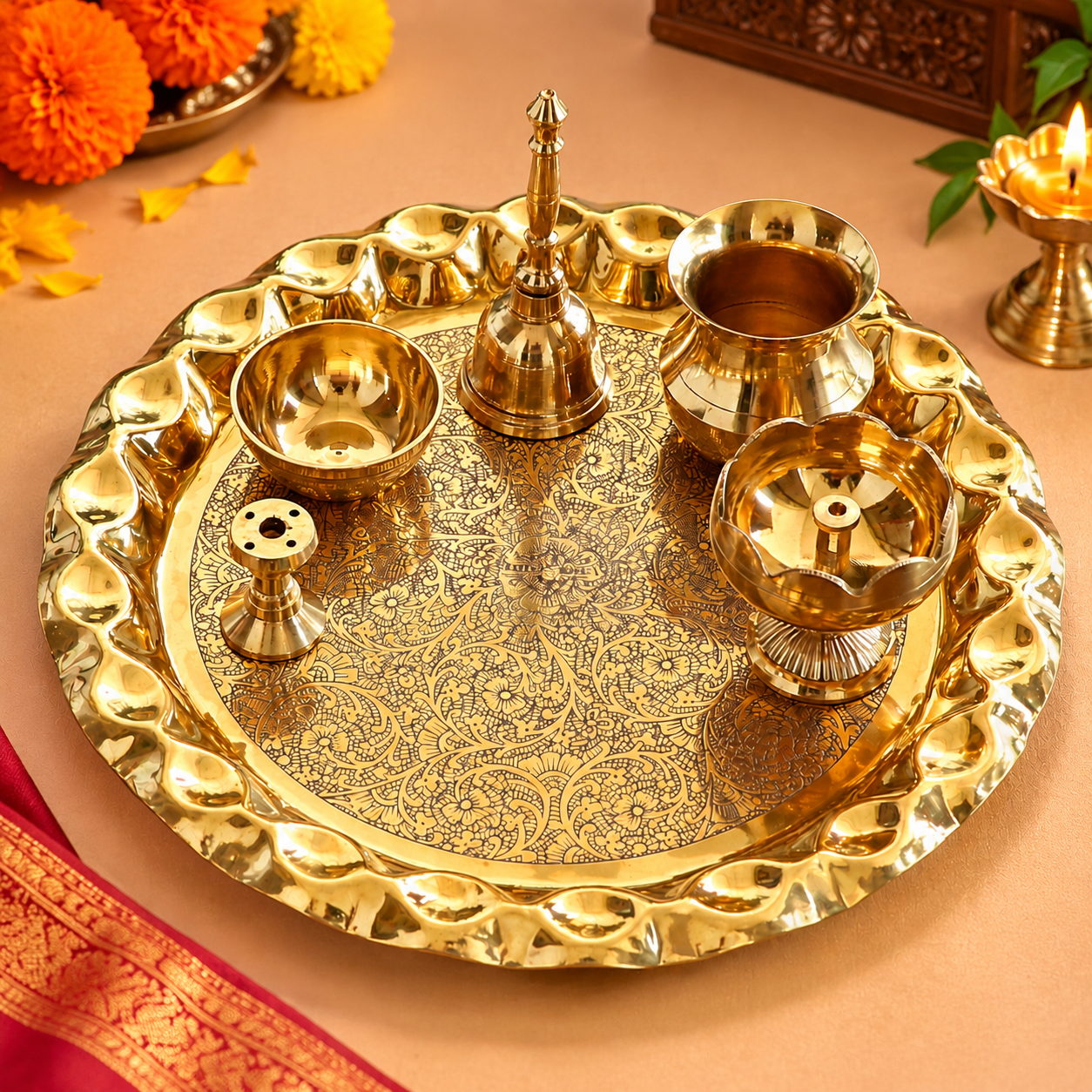 Temple Brass Thali